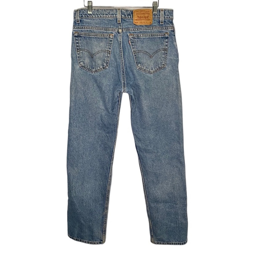 Vintage 90s Levi’s 505 blue jeans straight leg high waisted zip fly 34x30